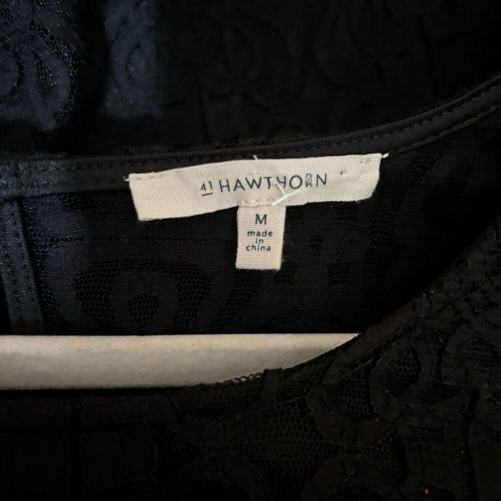 41 Hawthorn Stitch Fix Sheath Dress Womens Medium Black Lace Overlay Cocktail - Picture 6 of 8